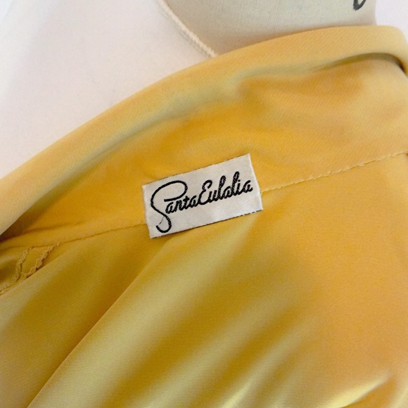 yellow vintage double breasted button up blouse - Picture 2 of 7